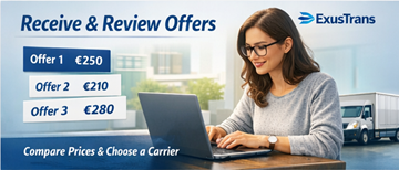 Privatperson som vurderer transporttilbud fra transportører på ExusTrans-plattformen